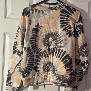 Urban Planet Tie-Dye Grey, White and Peach Wool Sweater